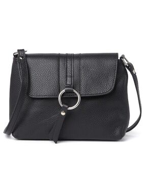 GIULIA MASSARI NWT DOLLARO BLACK LEATHER CROSSBODY BAG. MADE IN ITALY